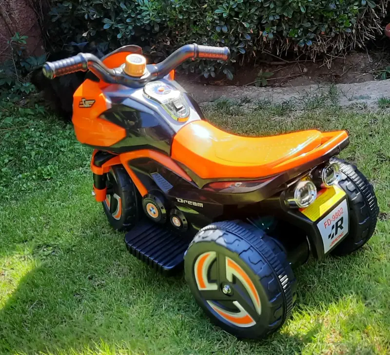 Motos eléctricas infantiles naranja y blanco - 3