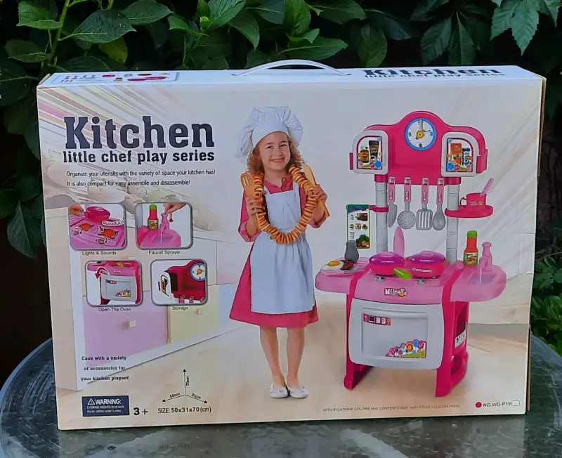 Cocina de Juguete Little Chef Rosa con Accesorios - 1