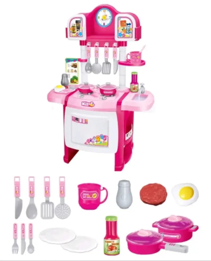 Cocina de Juguete Little Chef Rosa con Accesorios - 2