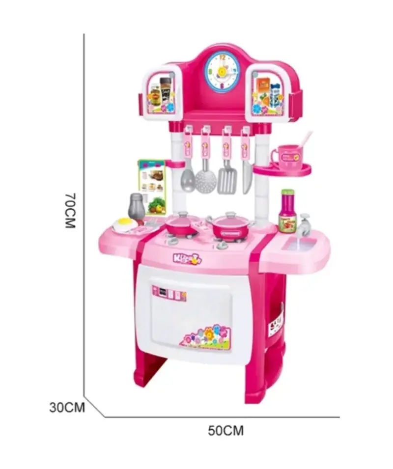 Cocina de Juguete Little Chef Rosa con Accesorios - 3