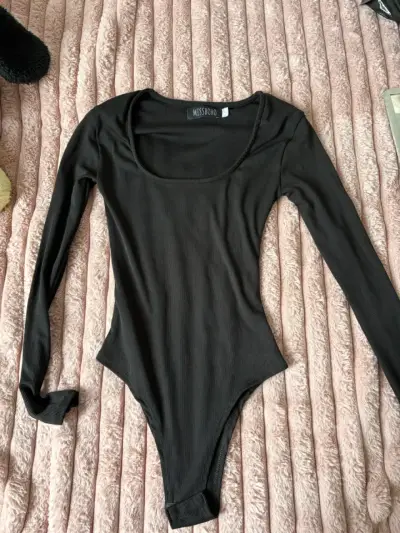 Body negro de manga larga Missboho - miniatura 1