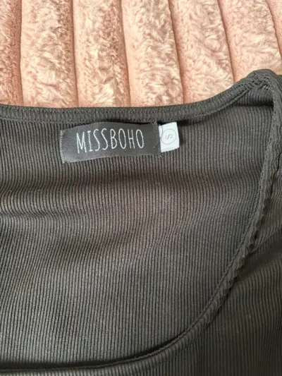 Body negro de manga larga Missboho - miniatura 2