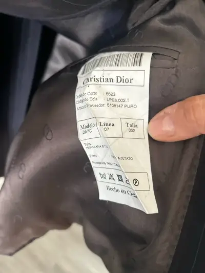 Traje de Lana a Rayas Christian Dior Talla 52 - miniatura 3