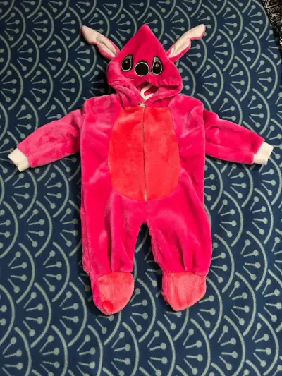 Disfraz o pijama  de animalito rosado 0-3 - miniatura 1