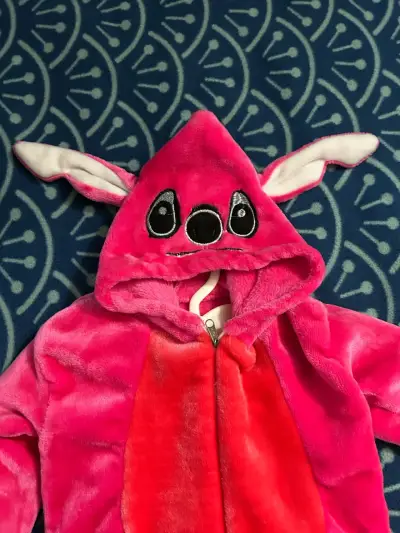 Disfraz o pijama  de animalito rosado 0-3 - miniatura 2