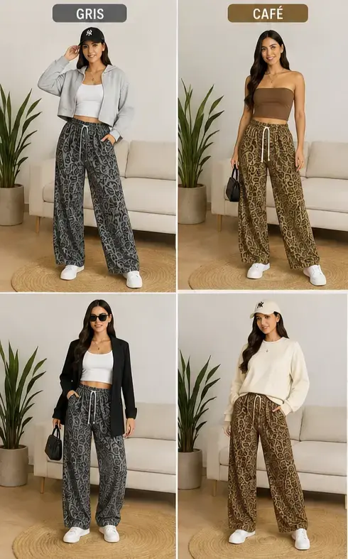 Pantalón ancho con pretina elasticada - 2