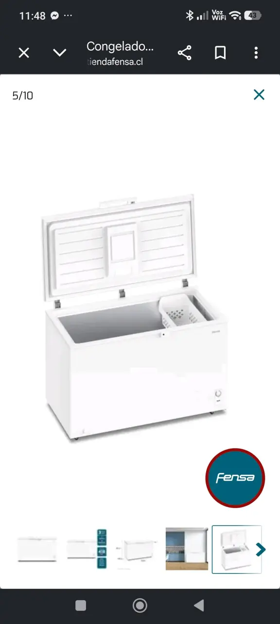 Congelador horizontal Fensa 418 litros blanco - 2