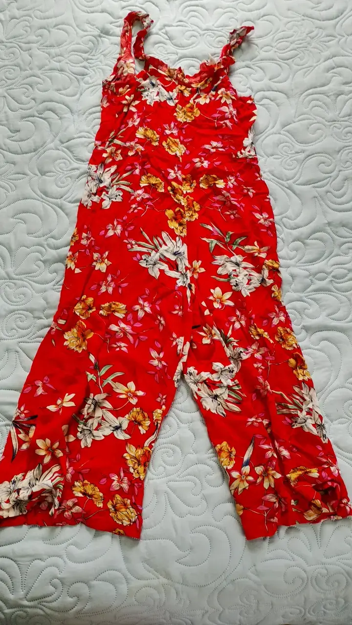 Vestido floral rojo para niña - 2