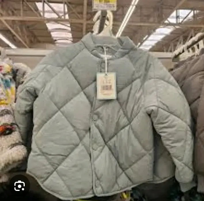 Chaqueta acolchada gris para niños