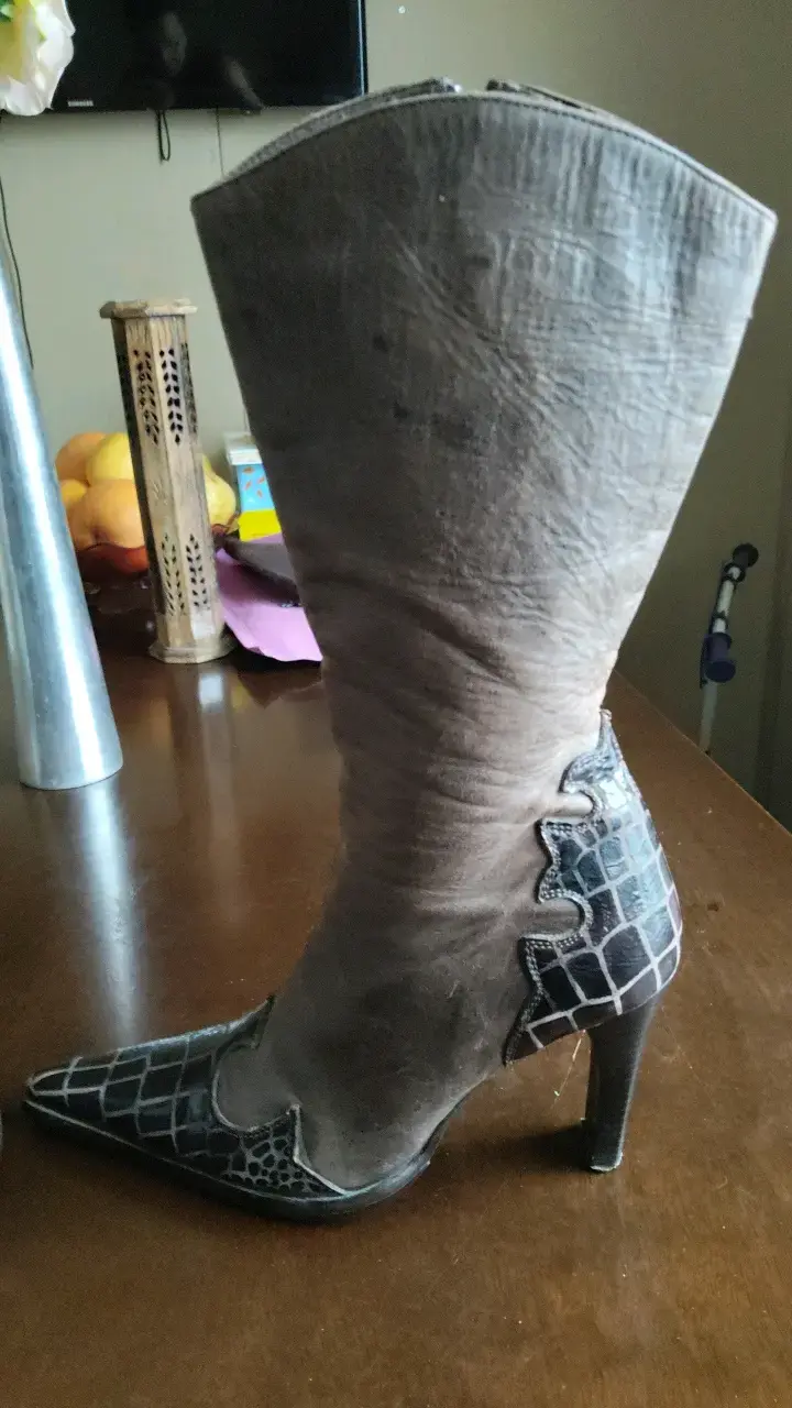 Botas de cuero con diseño animal print - 2
