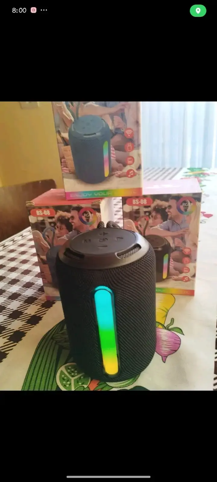 Parlante Bluetooth RGB BS-08 con luces LED - 1