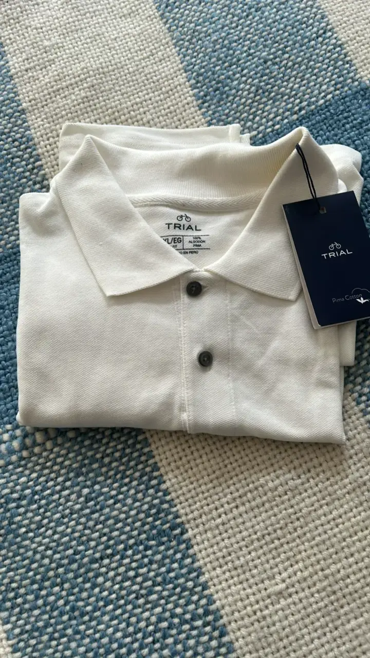 Polera Polo Blanca de Algodón Pima Trial - 1