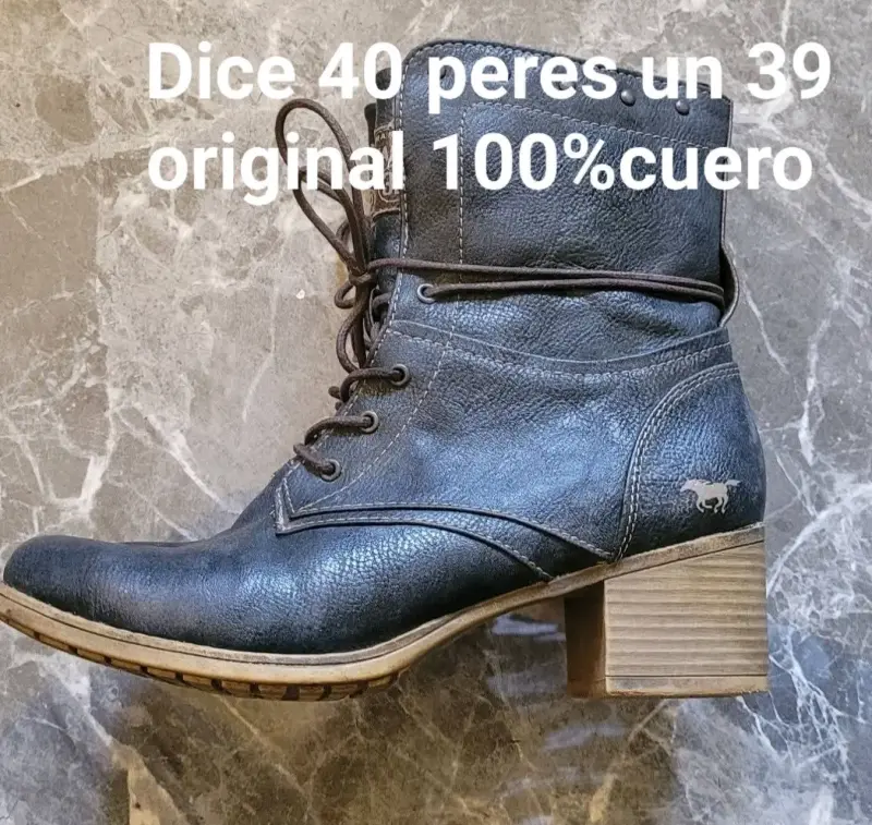 Botines de cuero negro talla 39