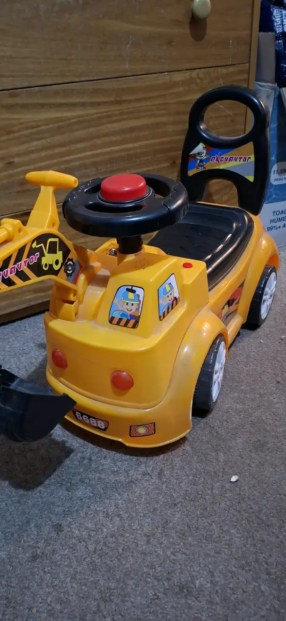 Auto excavadora para niños amarillo - 1