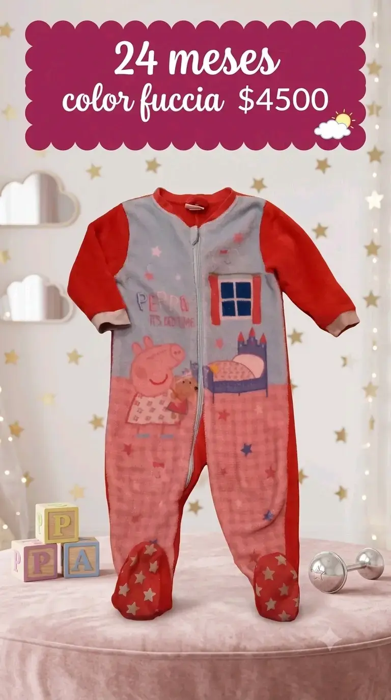 Pijama Peppa Pig 24 meses color fuccia