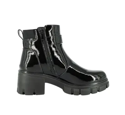 Botines de charol negro con plataforma - miniatura 1