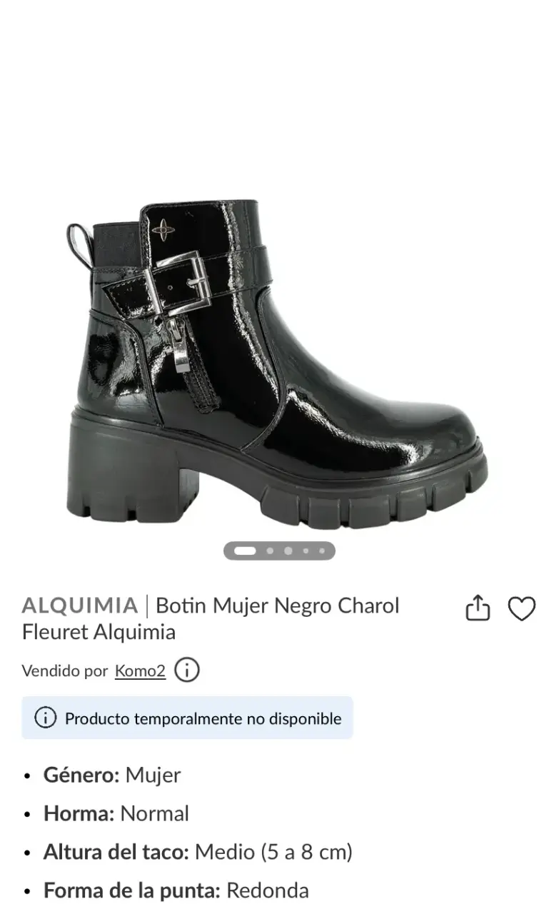 Botines de charol negro con plataforma - 3