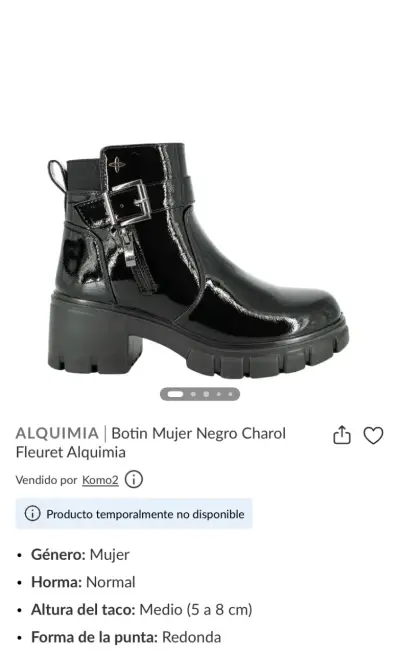 Botines de charol negro con plataforma - miniatura 3