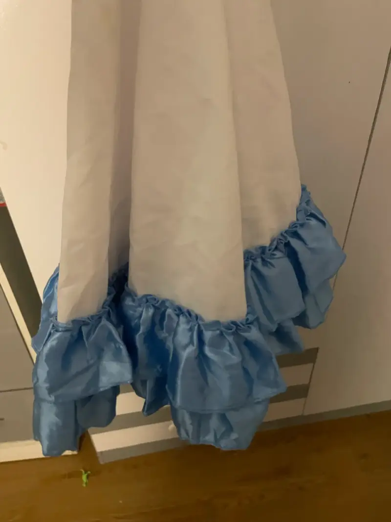 Vestido blanco con azules para niña talla 8 - 2