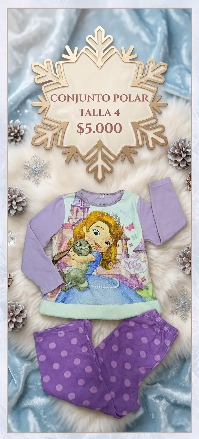Conjunto polar infantil Sofía la Princesa talla 4