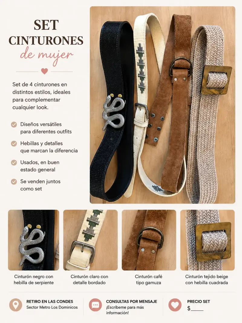 Set de cinturones de mujer en varios estilos