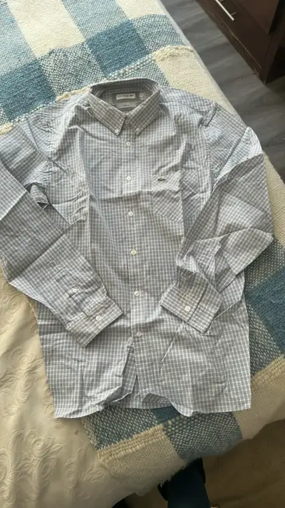 Camisa Lacoste Slim Fit Cuadros Grises - miniatura 2