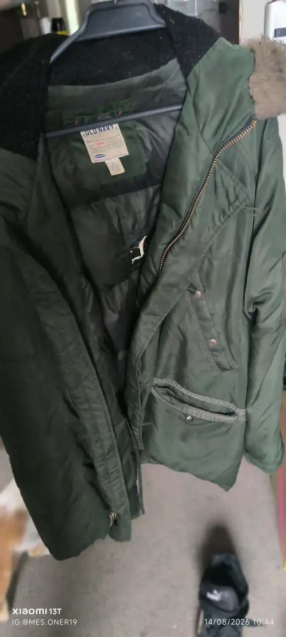 Parka verde con capucha de piel Old Navy - 4