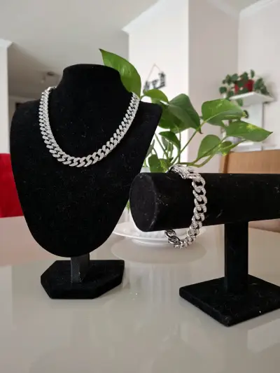 Conjunto Cadena y Pulsera Cubana. - miniatura 1
