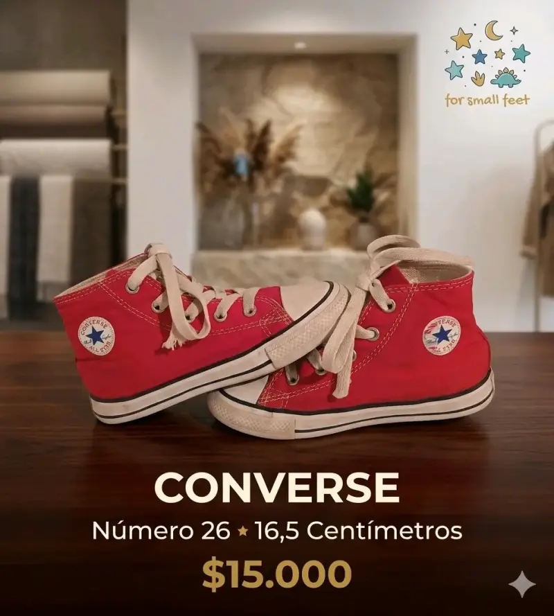 Zapatillas Converse rojas para niños talla 26
