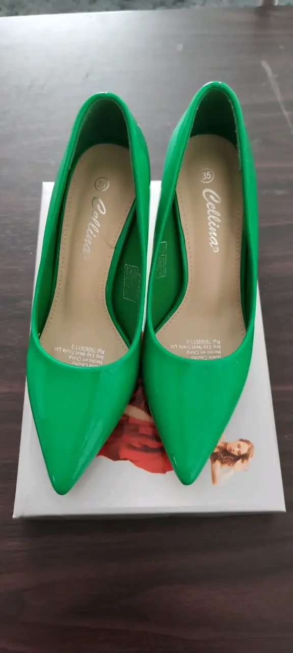 Zapatos de Tacón Verde Celina Talla 35 - 1