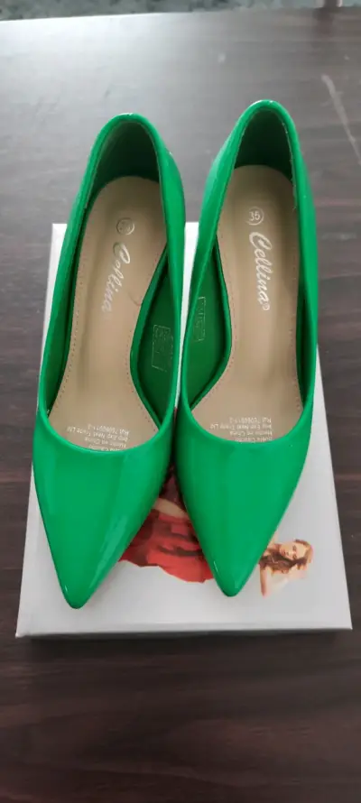 Zapatos de Tacón Verde Celina Talla 35 - miniatura 1