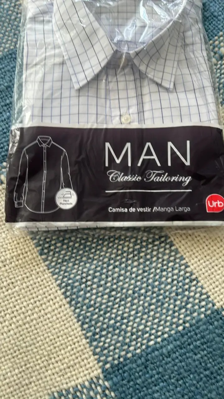 Camisa de vestir a cuadros manga larga para hombre - 3