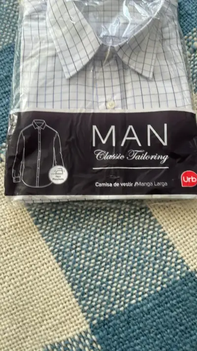 Camisa de vestir a cuadros manga larga para hombre - miniatura 3