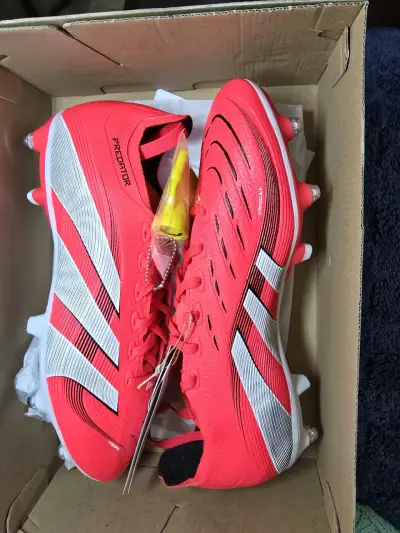 Botines de fútbol Adidas Predator rojos mixtos - miniatura 2