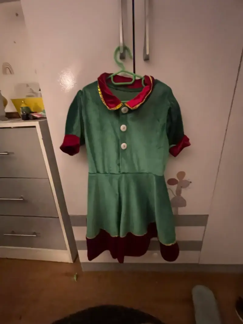 Disfraz de duende verde y rojo talla 6 - 1