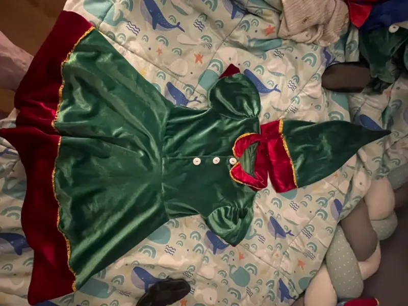 Disfraz de duende verde y rojo talla 6 - 2
