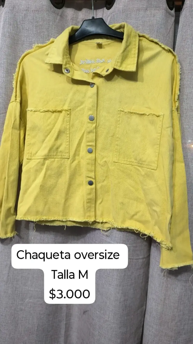 Chaqueta oversize amarilla talla M - 1
