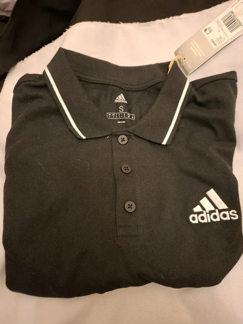 Polera Polo Negra Adidas Talla S - 1