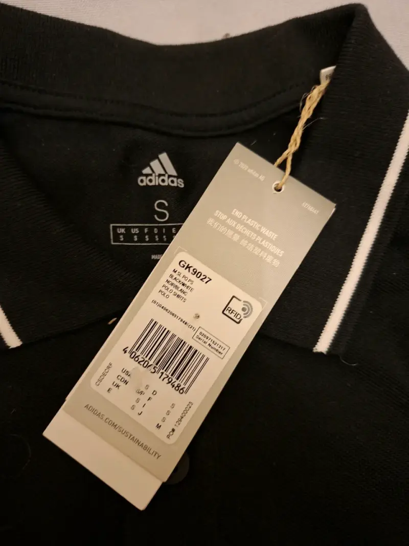 Polera Polo Negra Adidas Talla S - 3