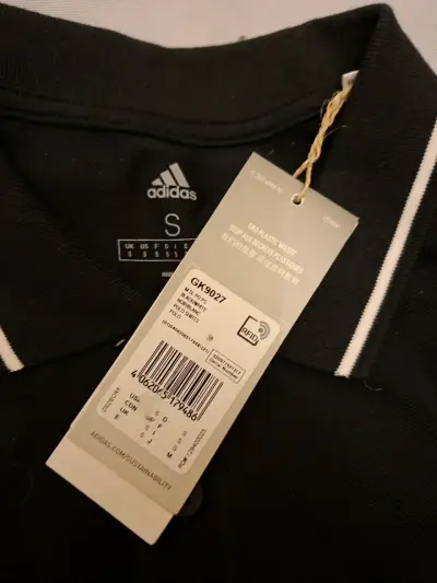 Polera Polo Negra Adidas Talla S - miniatura 3