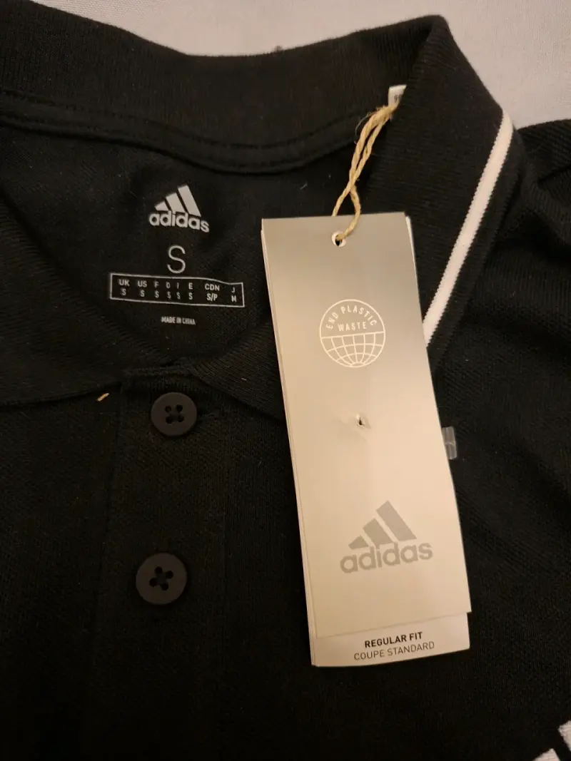 Polera Polo Negra Adidas Talla S - 4