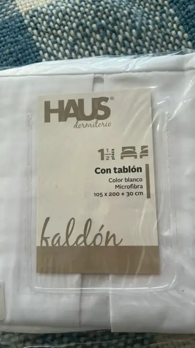 Faldón blanco de microfibra Haus 1.5 plazas - miniatura 3