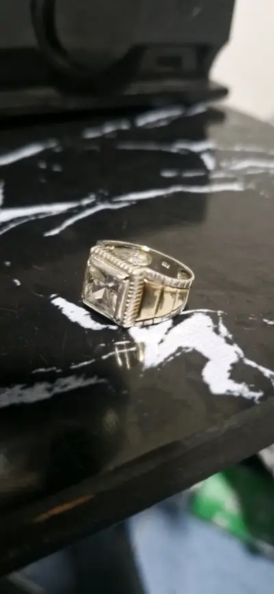 Anillo de plata 925 con piedra cuadrada - miniatura 1