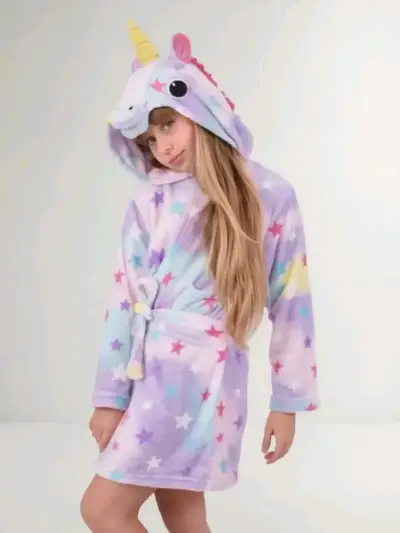 Bata y pijama unicornio para niños - miniatura 1