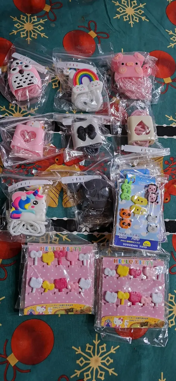 Set de clips para cables con diseño de animales y Hello Kitty
