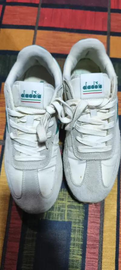 Zapatillas deportivas Diadora blancas y celestes - miniatura 3