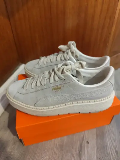 Zapatillas Puma Suede clásicas gris claro - miniatura 1