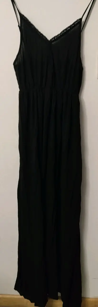Vestido negro con encaje y kimono - 4