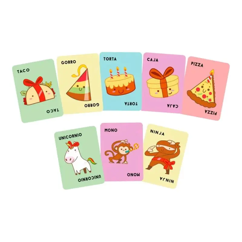 Juego de cartas Taco Gorro Torta Caja Pizza - 2