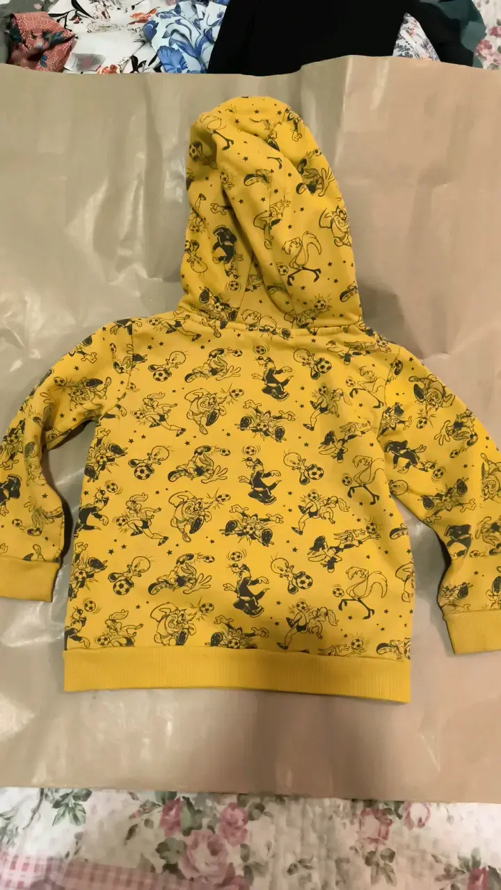 Polerón infantil Looney Tunes amarillo con capucha - 2